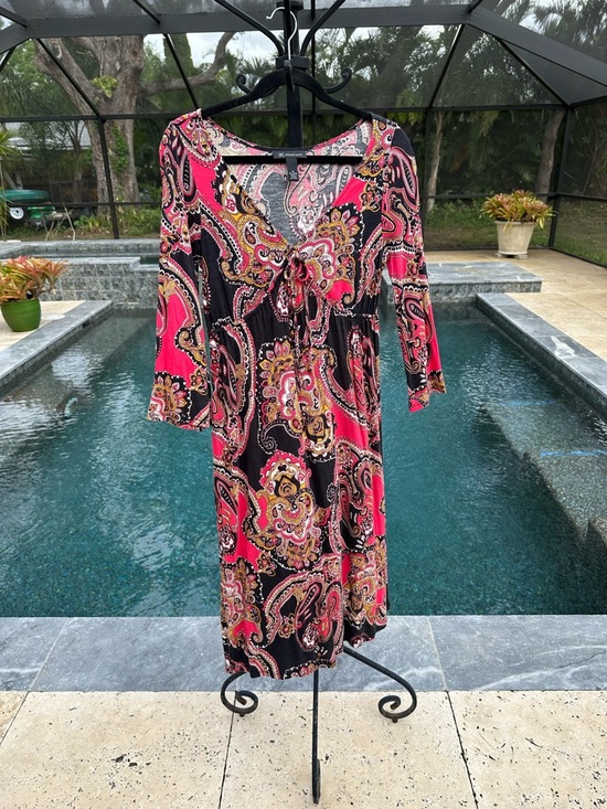 INC International Concepts Dresses & Skirts - INC International Concept Women's Paisley 3/4 Sleeve MED with elastic empire fit
